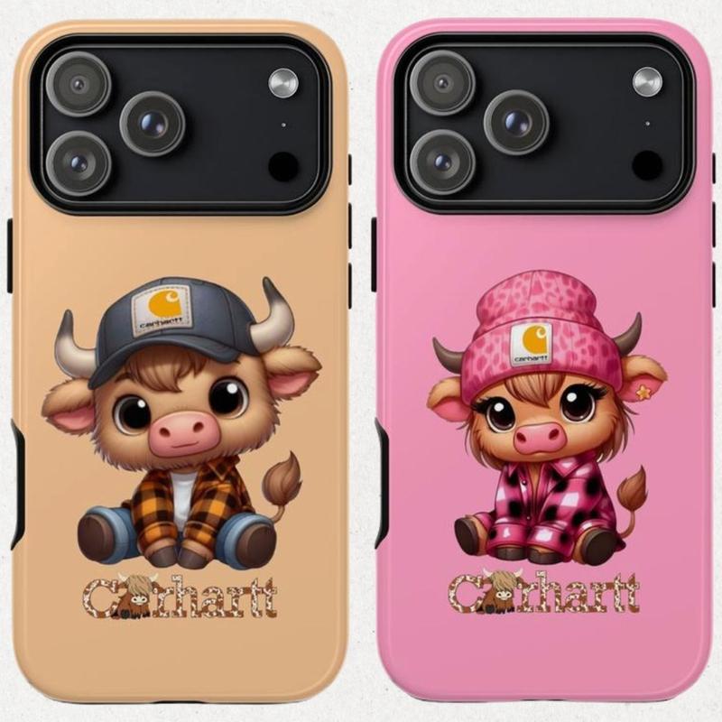 The Couple Cutest Highland Cow Carhartt Tough Phone Case For IPhone 17 Promax, For 16 - 11 Pro Max, Accessories Protection