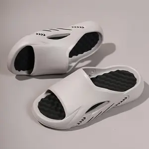 Men's Slippers–Soft EVA Insoles,Multi-Functional Design–Massage Footbed, Fathersdaygift Boy Footwear Flipflop slide slides slipresistant footwear Women Grey outdoorfun fathersdaygift breathable open-toe design Walking Shoes Tsinelas