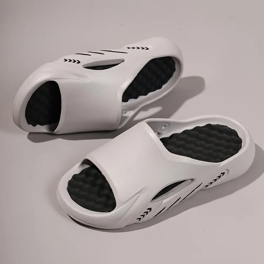 Men's Soft Cushioned Casual Slippers, Breathable Open-Toe EVA Slides with Massage Footbed, Slip-Resistant for Outdoor and Walking, Soft Cushioned Slippers, Foot Care Slippers