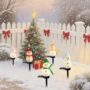 Solar Christmas Snowman Garden Stake Light, Outdoor Pathway Decoration, Create Festive Atmosphere, Lawn & Landscape Lighting