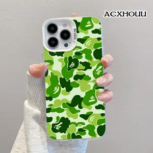 Softcase for iPhone 17 16 E Pro Max 15 Plus 14 13 12 11 XS XR CaseGreen Camo Masks Anti-Fall Shockproof Protective Slim Cover