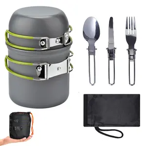 Outdoor Travel Camping Cookware Set for Backpacking Gear – Camping Cooking Set – Camping Pots and Pans Set