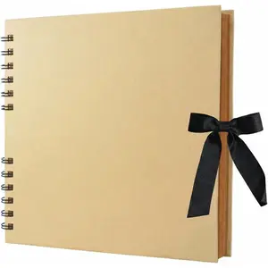 8 x 8 Inch Scrap book, 60 Brown Blank Pages Scrapbooks, Hardcover Photo Album Scrapbook, Kraft Paper Memory Book, Traveling, Birthday & Holiday Gifts.