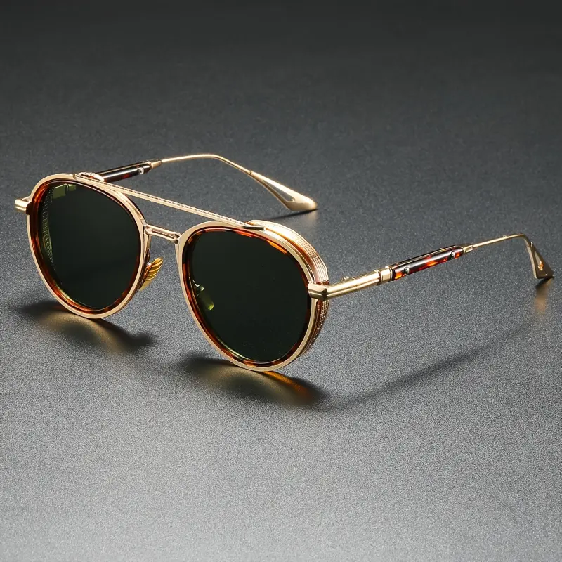 Vintage Copper Full-Rim Eyeglass Frames, Steampunk Double-Beam Design with PC Decorative Lenses, Oval & Square Styles, >139mm Wide Fit with Storage Bag
