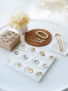 Creative Square Style Jewelry Display Stand, Gypsum Ring Earring Necklace Showcase Board, Store Decorative Storage Organizer