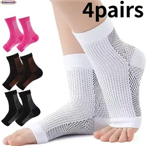 4 Pairs Non Slip Yoga Toe Socks for Women, Open Toe Grip Socks, Breathable Sweat Absorbent Sports Socks for Yoga, Pilates, Gym, Dance & Outdoor Fitness Activities