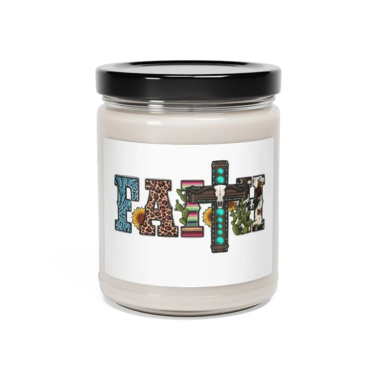Rustic Faith Country Scented Soy Candle 9oz Apple Cinnamon Vanilla Cotton Lavender