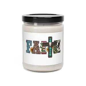 Rustic Faith Country Scented Soy Candle 9oz Apple Cinnamon Vanilla Cotton Lavender