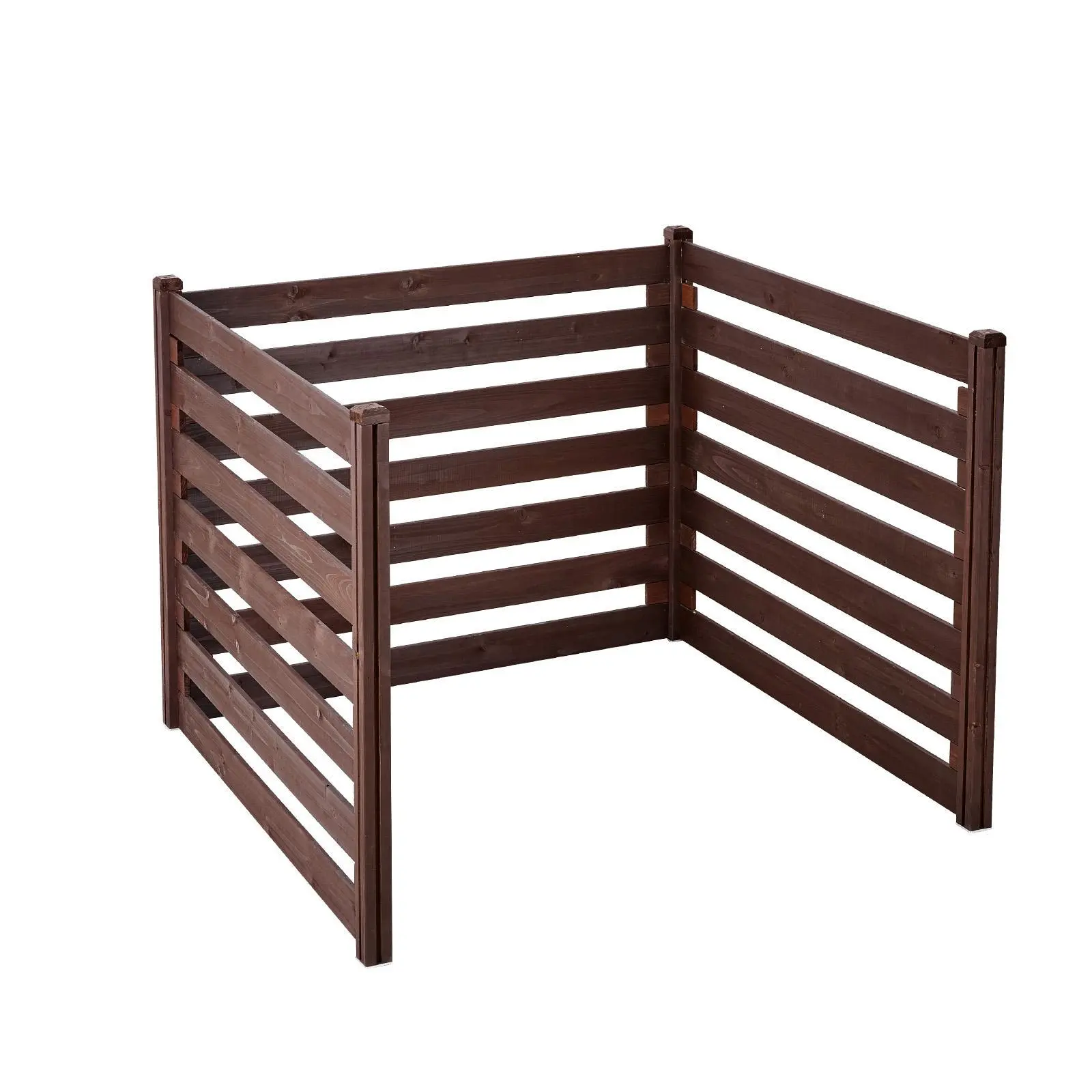 【SummerFinds】VEVOR Wooden Privacy Fence, 48 x 37 inch Air Conditioner Fence, 3 Panel Solid Outdoor Wood Privacy Screen with Metal Stakes, Steel Frame, Trash Can Hider Fences Suitable for Garden, Pool