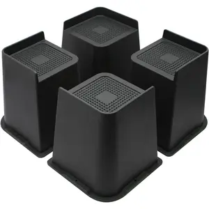 Bed Risers 6 inch,  Furniture Risers, Heavy-Duty Support Up to 6000 Lbs, Lift 6 inch for Couch, Sofa, Table,Chair (Black 4 Pack, 6 inch)