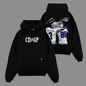 Ceedee Lamb & George Pickens - Cowboys Wr Duo Cotton Hoodie Sweatshirt T-Shirt (Made in Us), Cowboys Fans Outfit, Game Day Outfits, Gift for Football Fans, Football Graphic Hoodie, Casual Top Unisex
