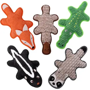 5 Pack No Stuffing Squeaky  Toys for Large Dogs - Interactive Durable Plush   with Crinkle Paper, Safe Pet  for Small to Large Breed, Ideal for Puppy Gifts & Tug of War Toys