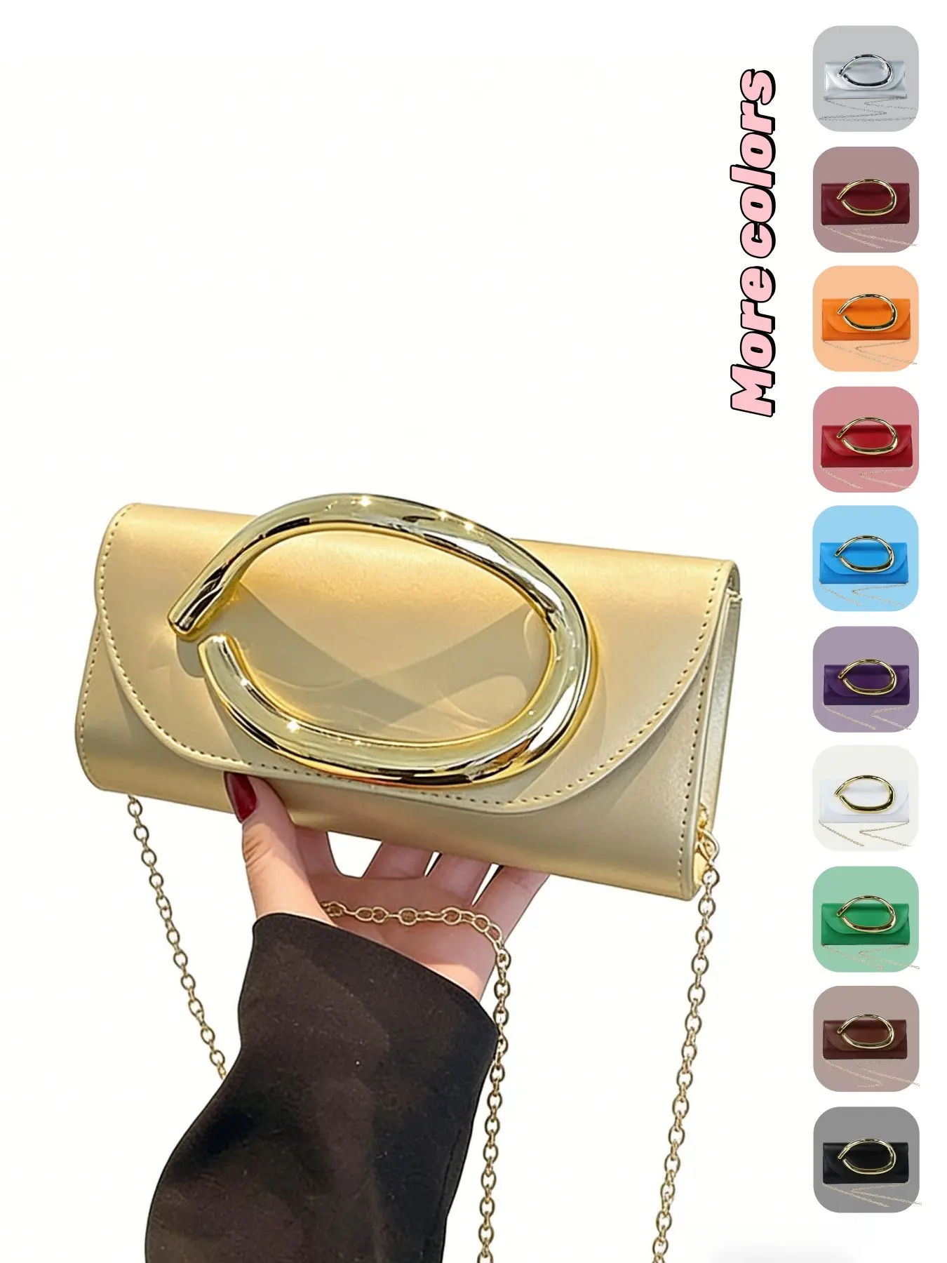 Elegant Square Handle Women's Evening Bag, Fashion Handbag, Clutch Wallet, Elegant Stylish Purse, Shoulder Bag, Fashionable Shoulder Clutch, Perfect for Wedding Party Banquet, Multiple Colors Available