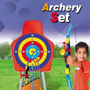 Toy Bow & Arrow Archery for Kids 32" with Target & Quiver, Suction Arrow 22", Big Target Practice 16" with Stand, Pretend Play, Safe Children Game Set