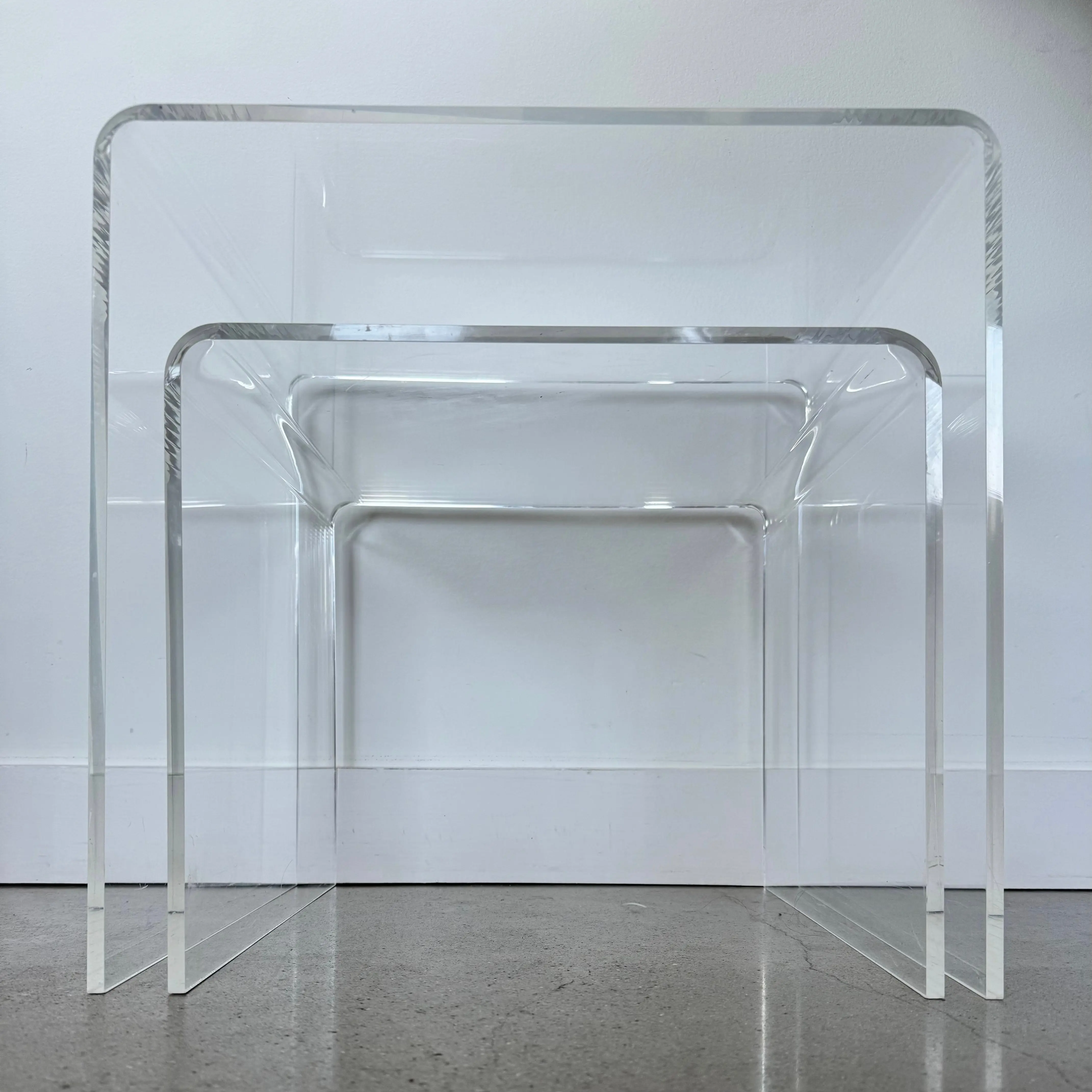 1970s Set of Lucite Waterfall Nesting Tables