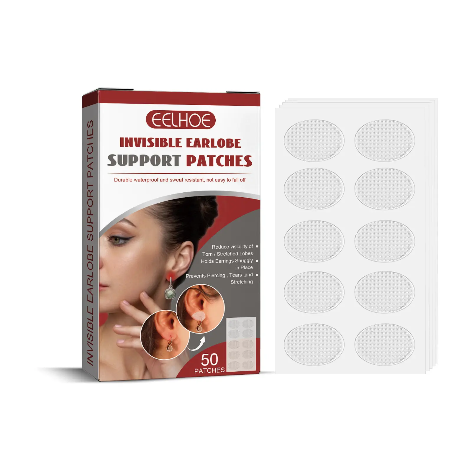 Invisible Earlobe Support Patches - Oily Skin-Friendly Makeup Tool, Beauty & Personal Care Accessory That Lifts Earlobe, Lifts Earlobes, Ear Lobe Lift