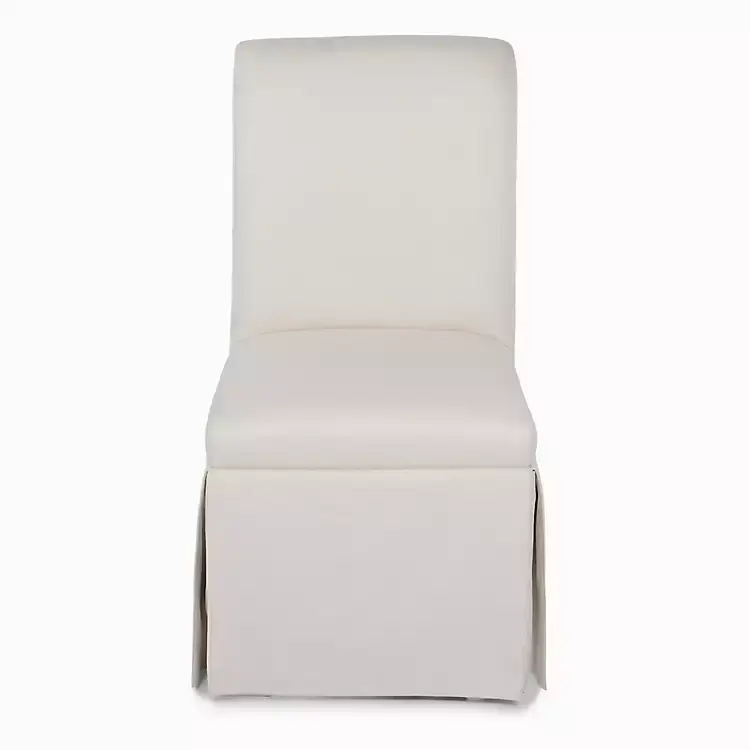Cream Skirted Dining Chair with Castors