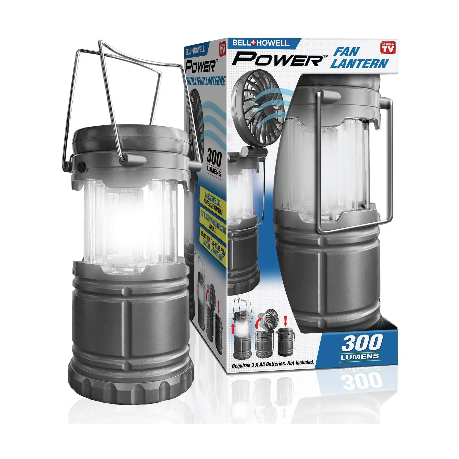 Bell + Howell Collapsible Portable Power Fan Lantern 300 Lumen Bell + Howell Collapsible Portable Power Fan Lantern 300 Lumen