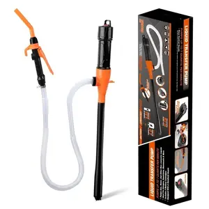 Portable Transfer Pump Battery Operated Electric Siphon Pump for Gas, Fuel, Diesel, Water Transfer 2.4 GPM Flow Oil Extractor -Easy to Use Hand Fuel Pump, Multi-Use Siphon Fuel Transfer Pump