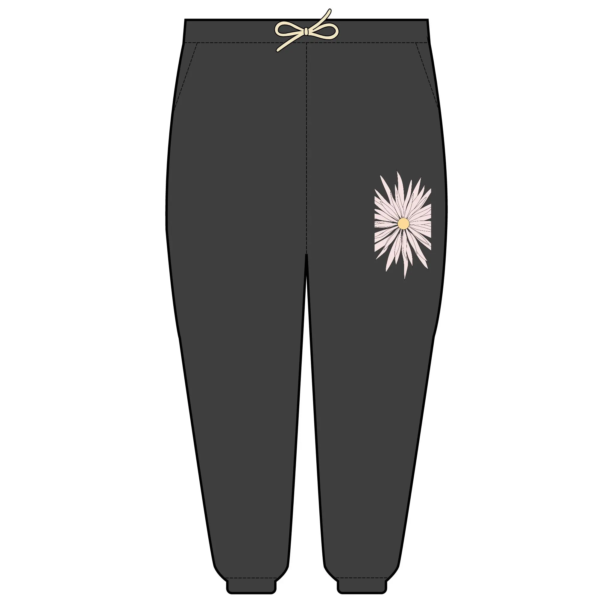 Daisy & Cool Girl Graphic Unisex Fleece Sweatpants - Lightweight & Comfy l Perfect for Relaxing Casual Comfort