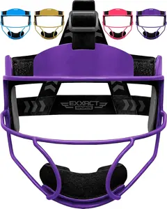 Exxact Sports Softball Face Mask Girls Youth & Adult, Protective Lightweight Fielders Mask Softball Youth For Enhanced Performance (Purple)