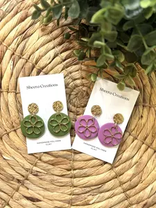 Flowers Clay earrings