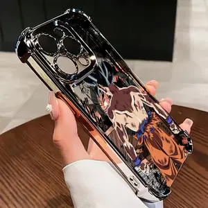 Anime Saiyan B-Balls D-Dragons Black Phone Case for iPhone 16, 15, 14, 13, 12, 11 Pro Max, X, XR, XS Max, 8, 7 Plus - Shockproof Transparent Soft Back Cover