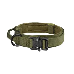 Outdoor Tactical Dog Collar with Metal Buckle for Medium/Large Dogs