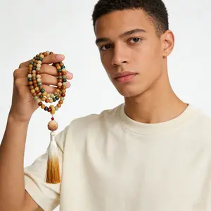 Taoist Cultural Beaded Pendant Necklace/Bracelet  Natural Bodhi Seed Hand Strung 41.5cm Length 9mm Beads Classic Layering Piece for Casual Outfits Gifting in Elegant Gift Box