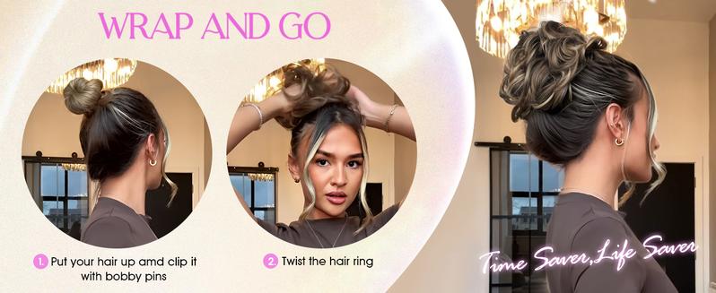 Messy Bun Hair Piece Wavy Synthetic Chignon Scrunchies for Instant Volume Elastic Bun Ponytail Hair Extensions Thick Hairpieces for Women 1.50 oz