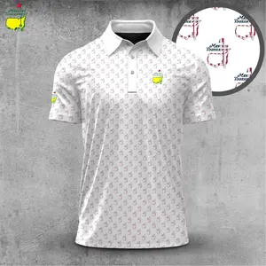 America The Masters Pattern Polo Golf Shirt Short Sleeve Fan-made Outdoors Menswear Lightweight Print