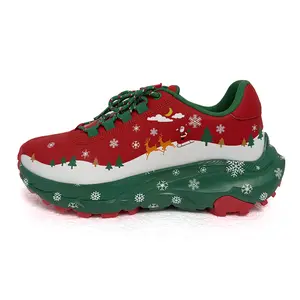 Christmas Sneakers – Black/Red Styles | Santa, Reindeer & Snowflake Prints | Festive Holiday Footwear | Chunky Sole | Durable Upper | Christmas Gatherings & Casual Wear | Red/Black Colorways | Seasonal Fashion | Christmas Gifts & Daily Use