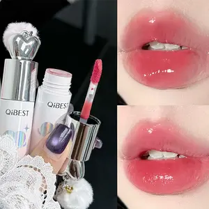 Radiant Satin Mirror Lip Gloss, Moisturizing Gloss, Soft Water-Like Shine, Summer Transparent Feel, Includes Keychain, Hangs on Bag
