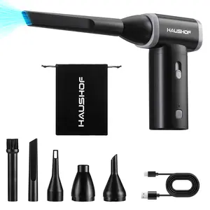 #JumpstartSale HAUSHOF 8V Mini Electric Air Duster-110,000RPM High Power Compressed Air blower, Rechargeable Brushless Motor Durable Cleaner, Variable Speed Dust Blower for Computer, PC Keyboard, Electronics, Car...