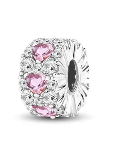 1Pc New Design Love Zircon Spacer Beads Heart Design Charm DIY Jewelry Making Kit for Bracelet Creative Craft Material Holiday Gift Pendant Women Birthday Gift Daily Wear Accessories