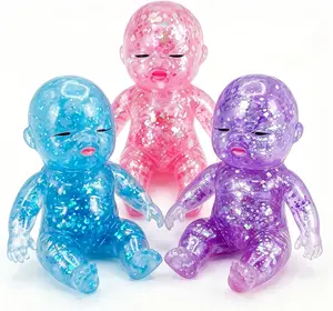 3 Pack Baby Squishies Glittery, Slow Rising Squishies, 4" Soft Squeezable Fidget Toy, Desk Decor & Anxiety Relief, Ideal for Birthday Gifts, Party Favors, Classroom Prizes