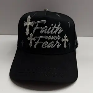 Faith over fear BLK silver