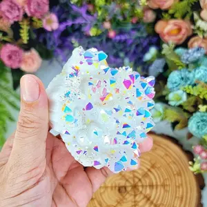Rainbow Angel Aura Crystal Cluster Angel Aura Quartz Cluster Rainbow Aura Crystal Cluster Angel Aura Crystal Healing Crystal Decor