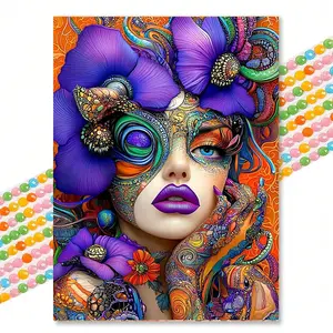 Fantasy Floral Face Diamond Painting Pop Art Style High Saturation Handmade DIY Embroidery Decorative Living Room Decor