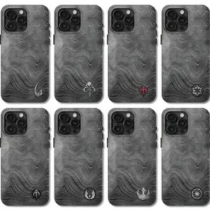 The B3s.k4r Em.bl3ms Collection Phone Case, M4nd4.lorian Steel Series Phone Cover, Iconic Beskar Silver Edition, Compatible with iPhone X, 11, 12, 13, 14, 15, 16, 17 & more