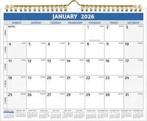 Wall Calendar 2026-2027 – Run Now to Jun 2027, 18 Monthly Calendar 2026-2027, 11 x 8.5 In, Small Monthly Calendar Wall, with Thick Paper, Holidays, Julian Dates ＆ Notes, Colorful Design
