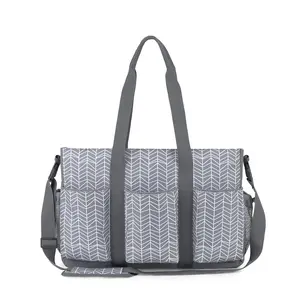 Classic Wave Crossbody Baby Bag, Outdoor Waterproof Mommy Bag, Multi-Pocket Diaper Bag, Maternity Nappy Holder, Stylish & Practical