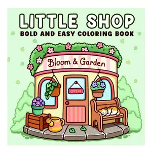 Hand-Drawn Essential Little Shop Coloring Book, Healing Drawing Coloring Book for Beginners, Stress Relief Relaxation Graffiti, Adult & Teenage Coloring Book, Large Design, Perfect Gift