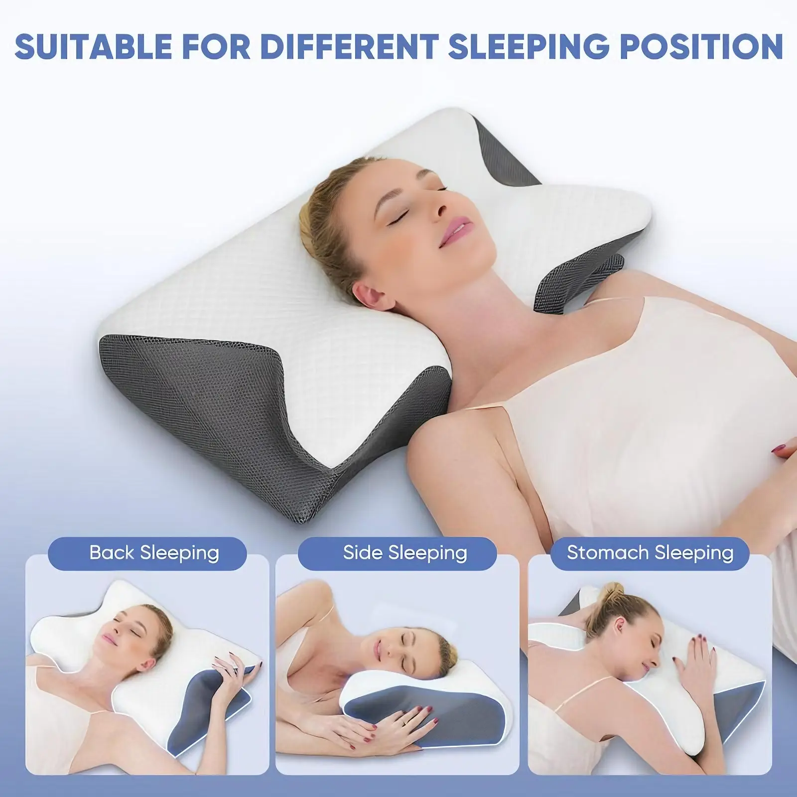 Memory Foam Neck Pillow, 1 Piece Soft Comfortable Sleep Pillow for Daily Use, Neck Pillow for Side Back Sleepers, Bedroom pillow side sleeper support