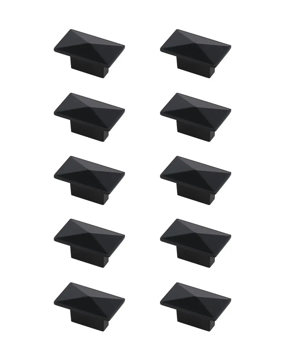 2 in. Perry Multipack Rectangle Knob, Matte Black - Pack of 10