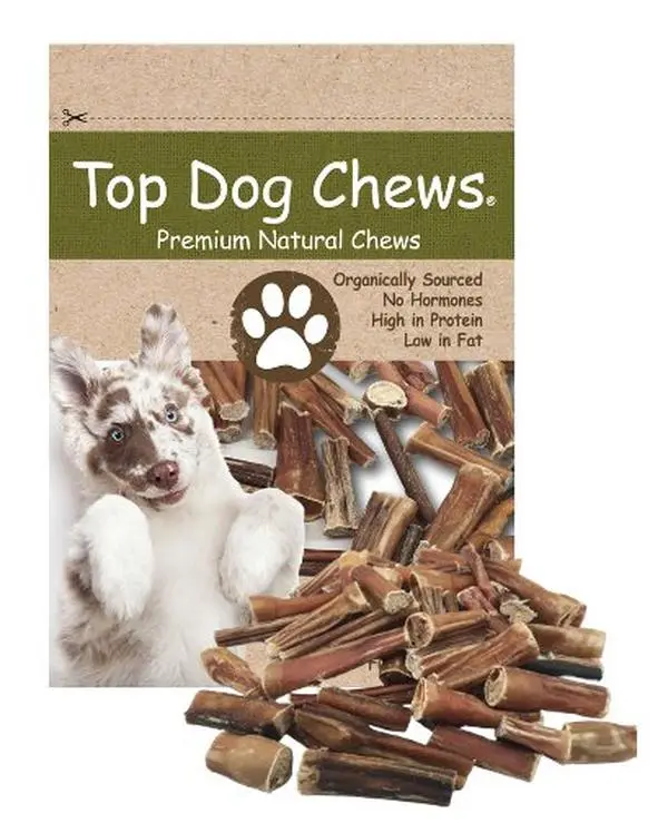 Top Dog Chews Chew Treats for Dogs, Bully Sticks Bites (1lb Bag, 1"-5" Length)