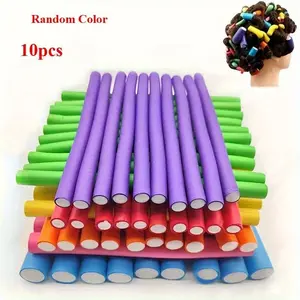 10PCS Flexible Heatless Hair Rollers - Bendy Twist Curling Rods For DIY Soft Foam Curls - Hair Styling Tools For Natural And Salon-Quality Results