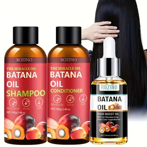 ROZINO Batana Hair Shampoo & Conditioner Set - Moisturize Smooth Care for Dry Hair Travel Set 100g Each Miracle Oil Formula
