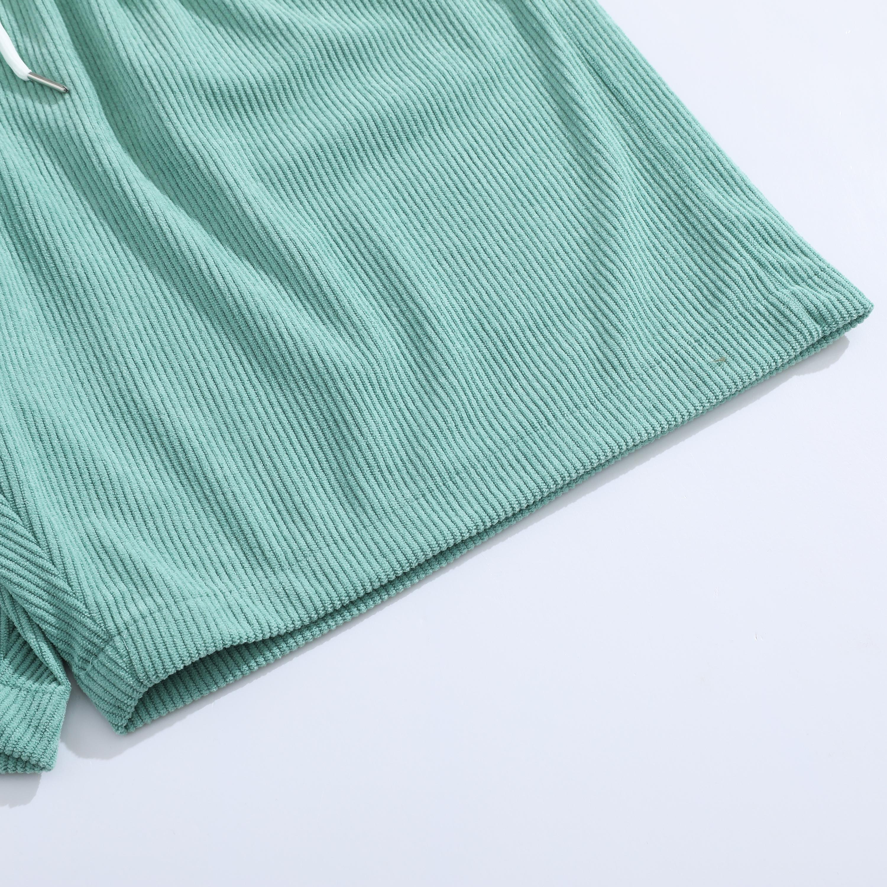 Men's summer corduroy casual shorts, loose straight cut, comfortable and breathable