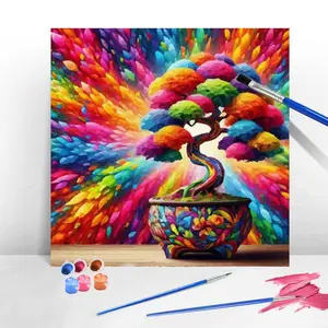Tree Acrylic Paint By Numbers No Frame,DIY Hobby Supplies Adults Living Room Art Craft